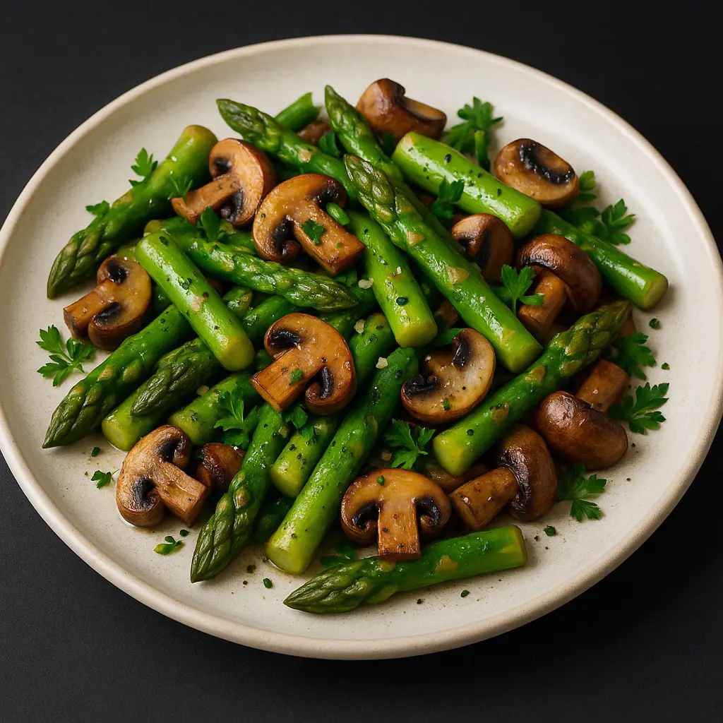 asperges sautées aux champignons
