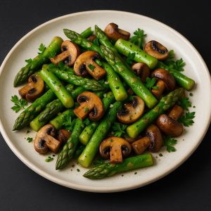 asperges sautées aux champignons